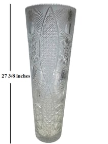 Vintage Large 27 inches Crystal Vase