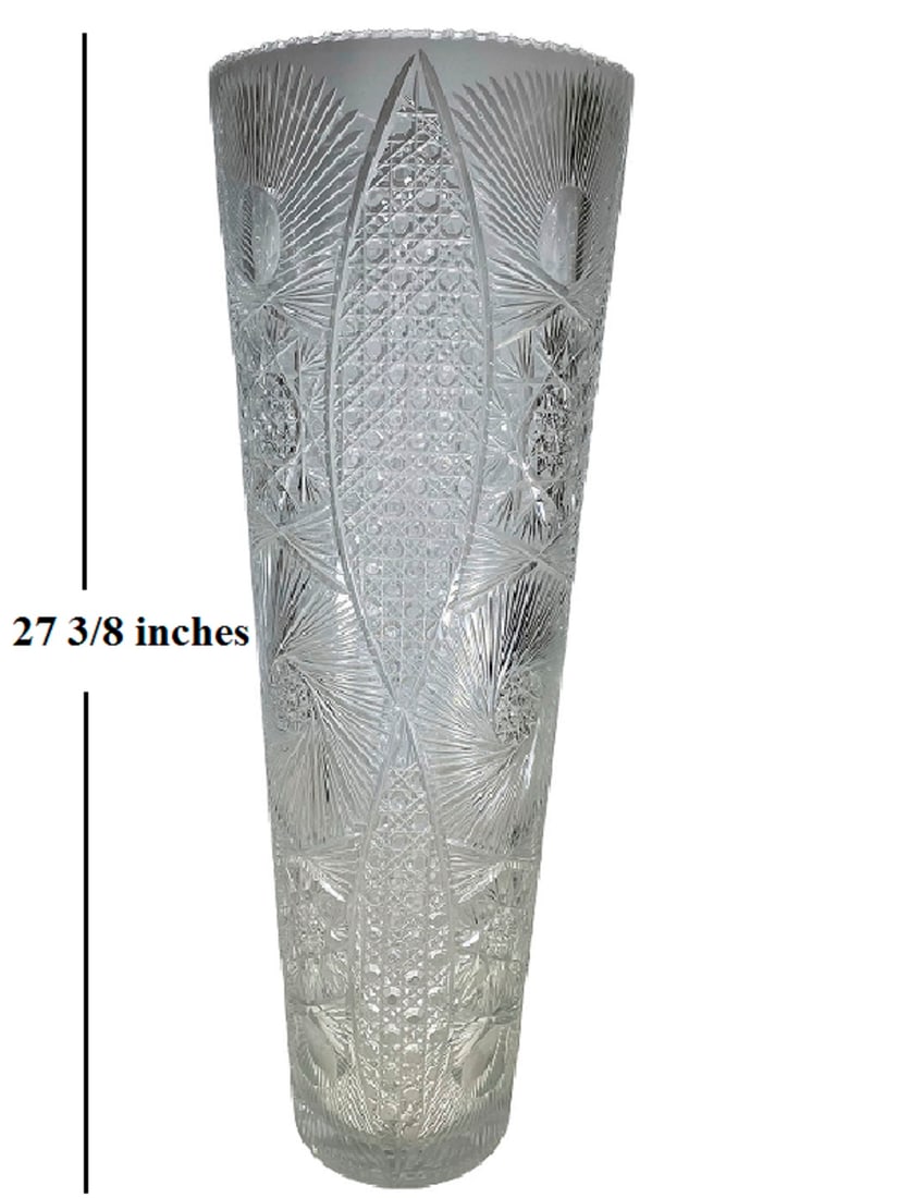 Vintage Large 27 inches Crystal Vase (1 of 7)