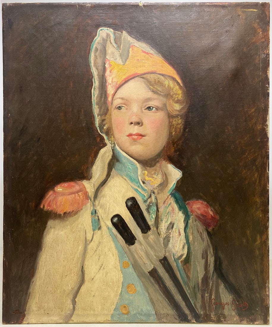 Signed Georges SCOTT Antique Oil on Canvas (1 of 5)