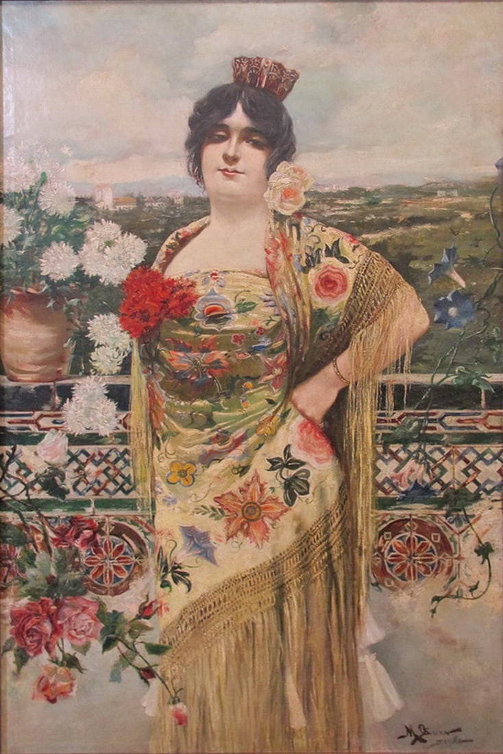 Manuel Ozuna (xixxx) Spanish Oil On Canvas Painting Auction