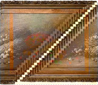 Signed Natale MONTI, Italian Still Life Oil on Canvas