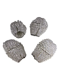 Vintage Set of 4 Beaded Glass Bulb Covers