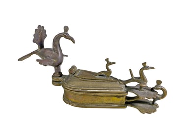 Antique Indian Peacock Tika Box