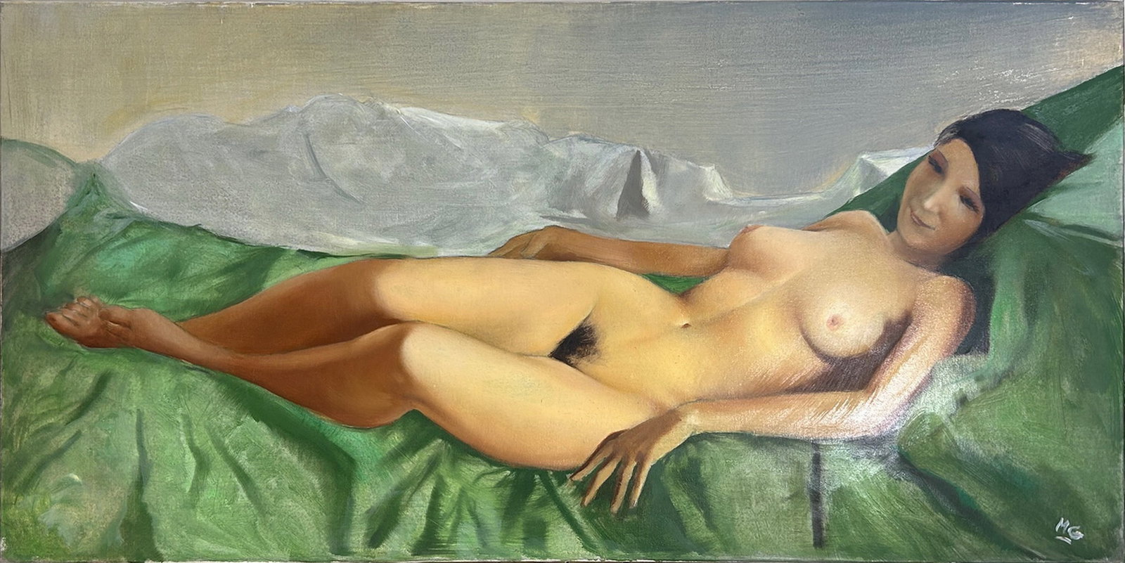 Marc Olivier GREGOIRE (1897-1991) French Nude Oil on canvas: Marc Olivier GREGOIRE (1897-1991) French Nude Oil on canvas. 39 1/2 x 20 in.Local Pick up call one day before to make an appointment. TO SHIP THIS ITEM IN USA OR INTERNATIONAL, PLEASE CONTACT THE SHIP