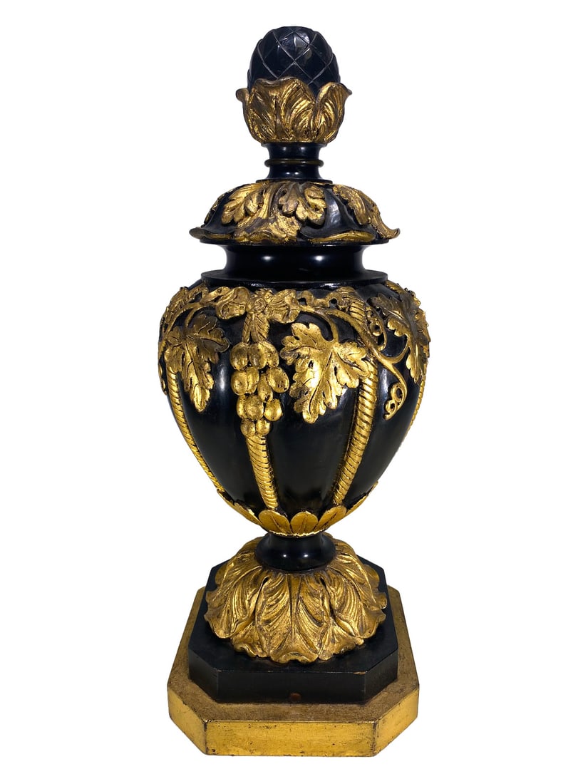 Antique Gilt Carved Wood Urn (1 of 5)