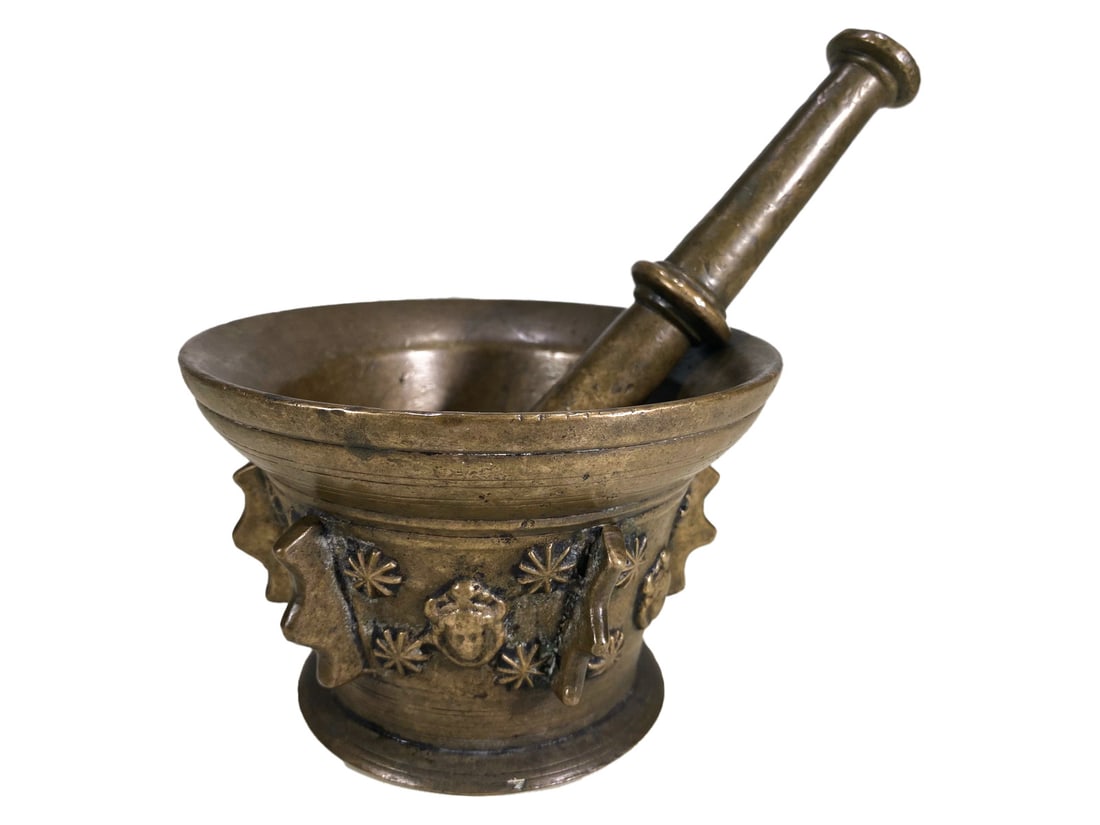 Antique Bronze Mortar & Pestle (1 of 5)