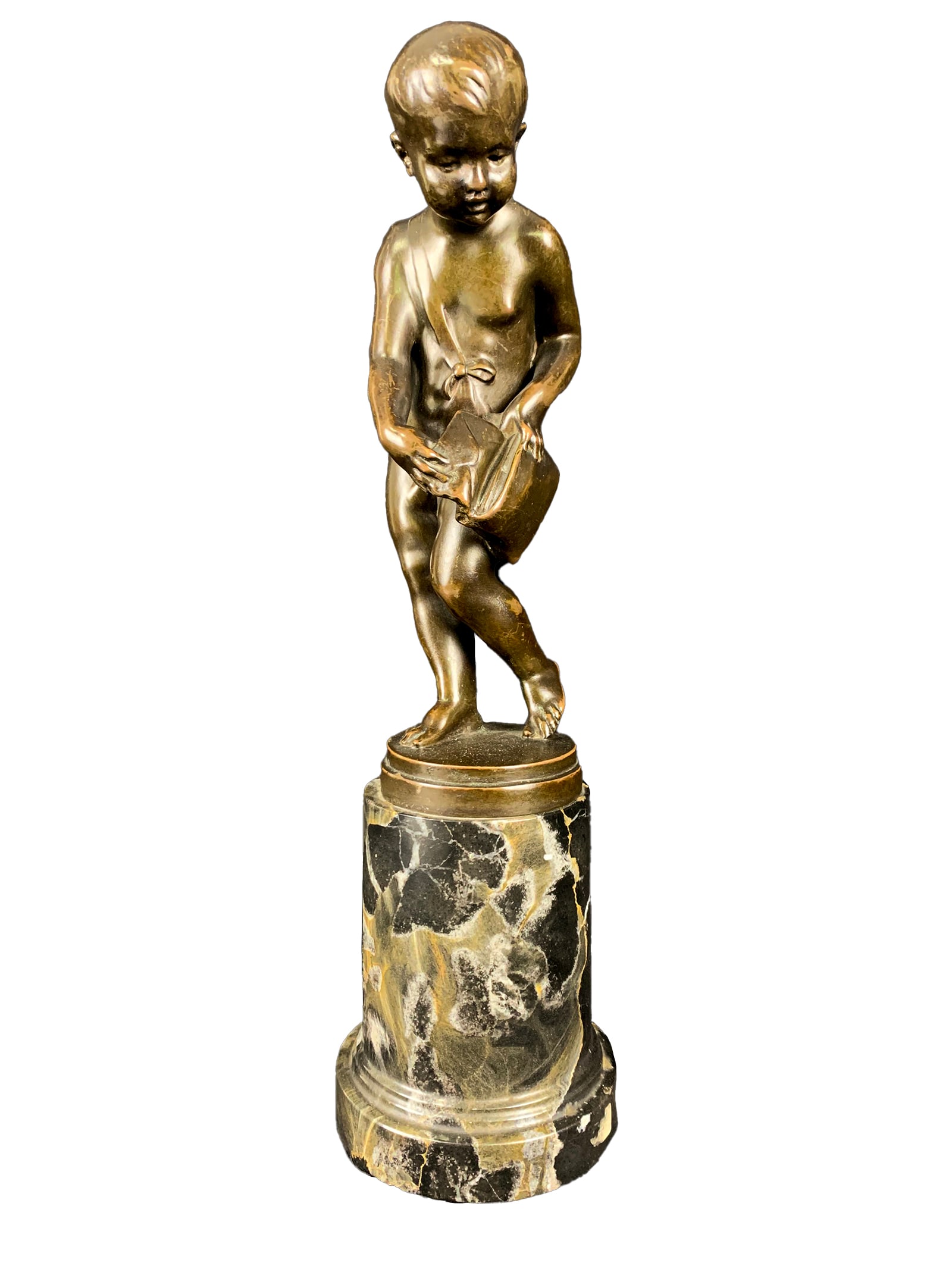 Gustav GURSCHNER (1873-1971) Austria Bronze & Marble Sculpture: Gustav GURSCHNER (1873-1971) Austria Bronze & Marble Sculpture, Original, not copy. 11 x 3 1/4 in. Local Pick up call one day before to make an appointment. TO SHIP THIS ITEM IN USA OR INTERNATIONAL,