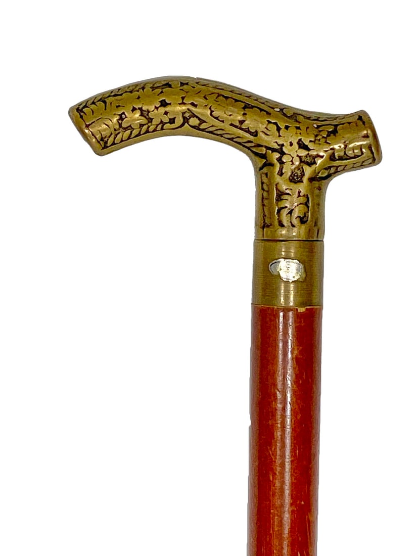 Vintage Bronze & Wood Walking Stick (1 of 3)