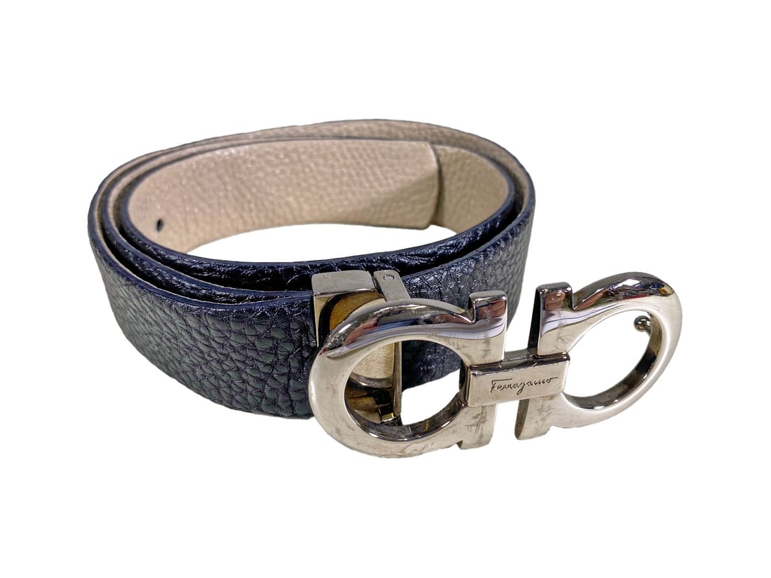 Salvatore Ferragamo Black Leather Belt (1 of 3)