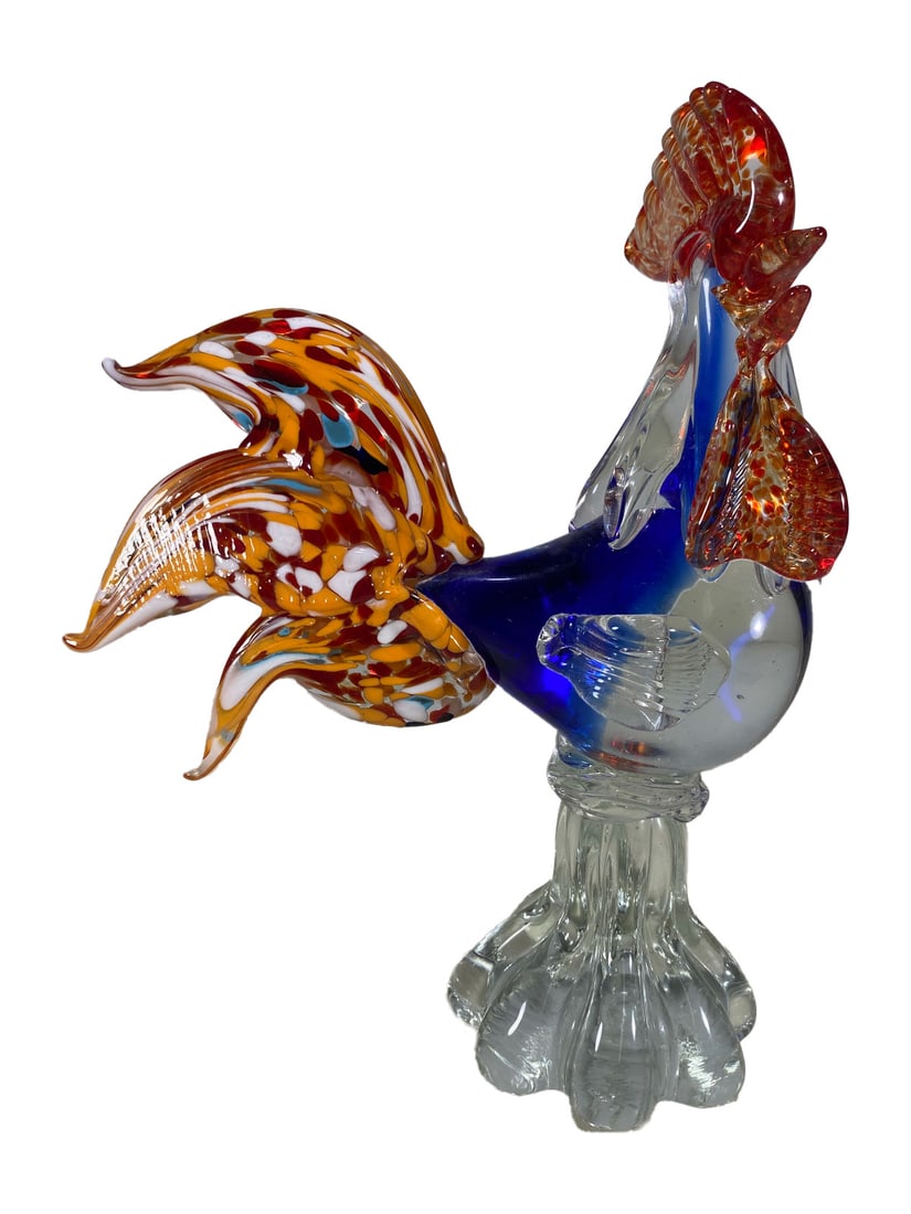 Vintage Murano Glass Rooster Statue (1 of 5)