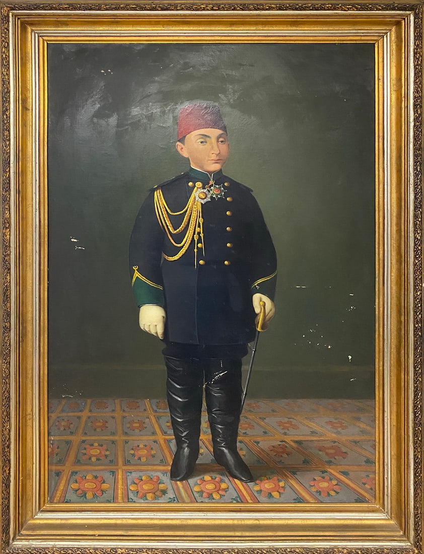 Antique Turkish Soldier Oil on Canvas (1 of 9)