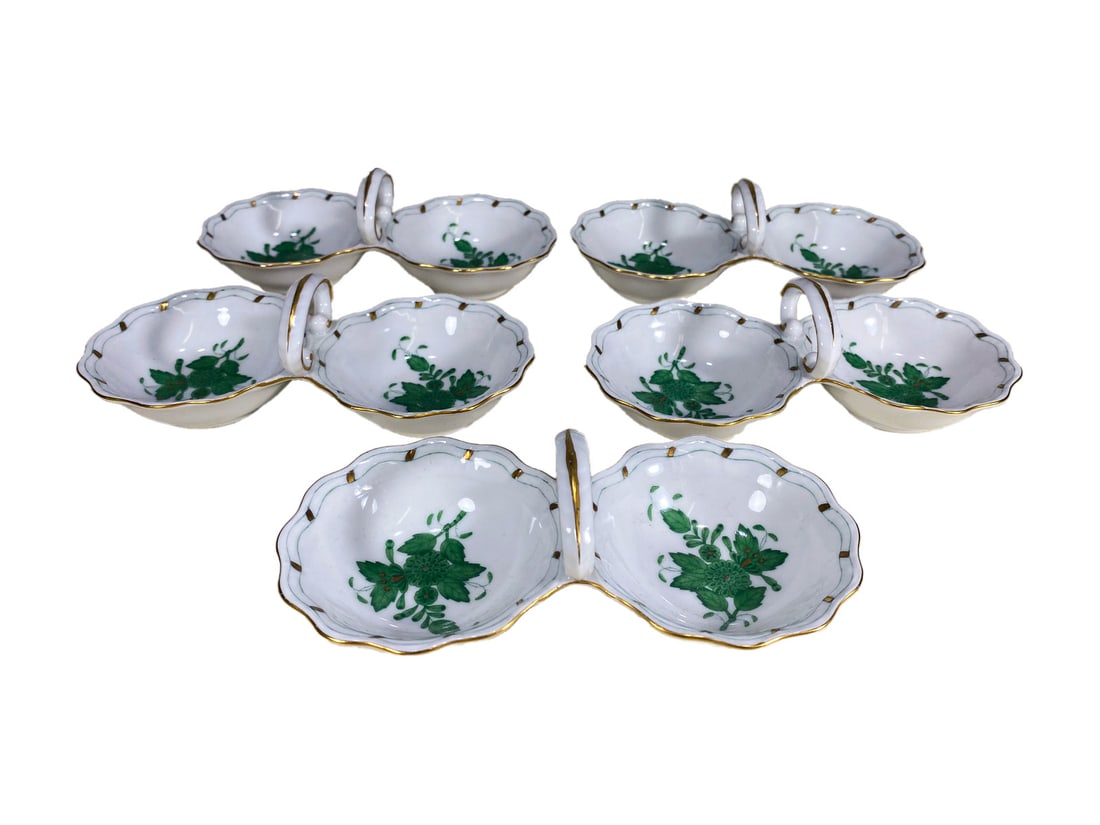 6 Herend Bouquet Apponyi Salt & pepper Dishes (1 of 5)