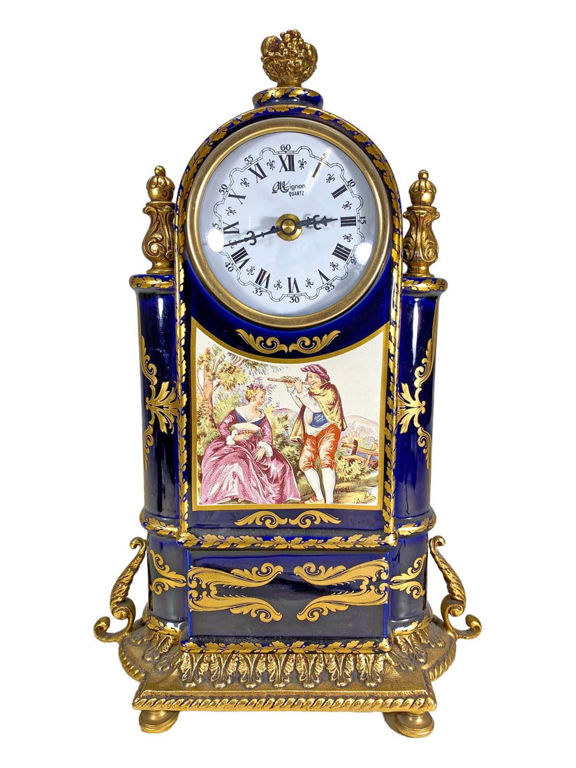 Limoges Mignon Quartz Porcelain & Bronze Clock (1 of 6)