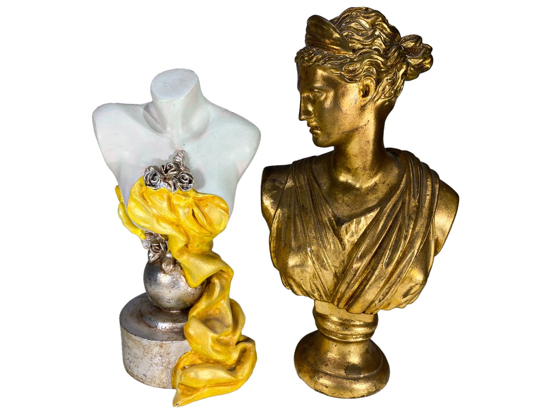 2 Mid Century Plaster Busts (1 of 5)