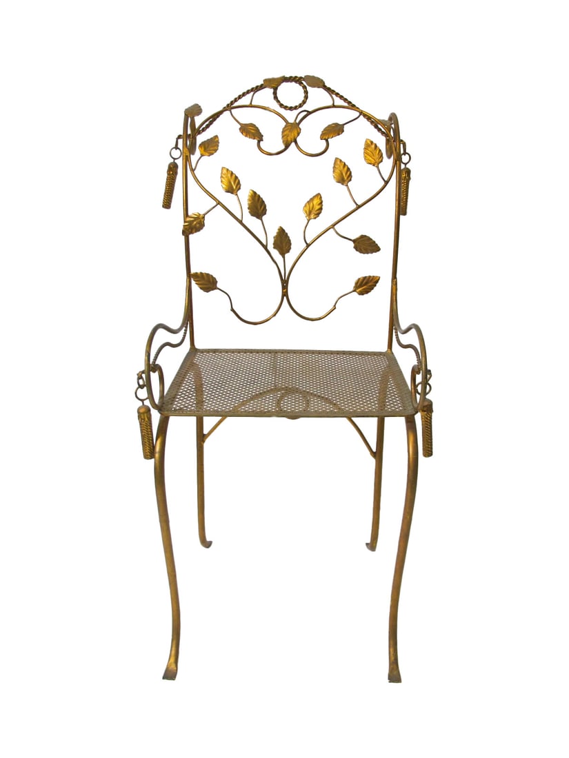 Vintage Gilt Iron Small Side Chair (1 of 5)