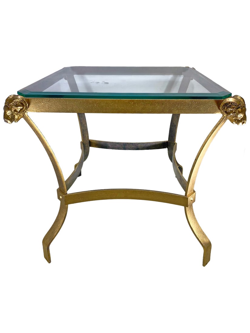 Vintage Gilt Bronze & Glass Side Table (1 of 4)