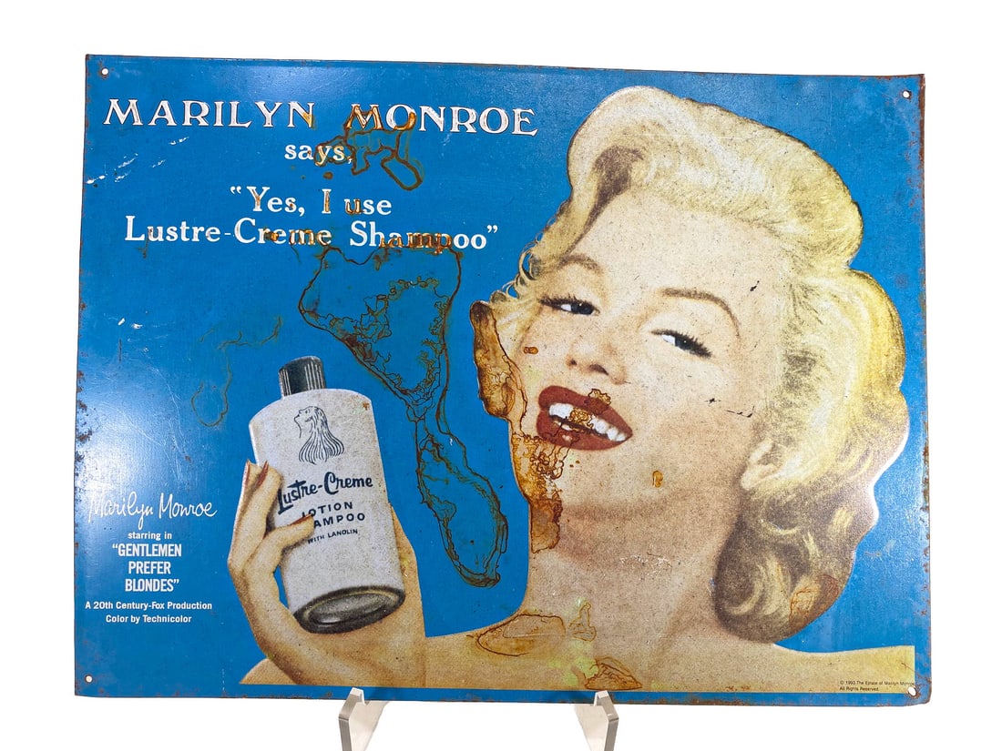 Vintage Marilyn Monroe Tin Metal Shampoo Sign (1 of 6)