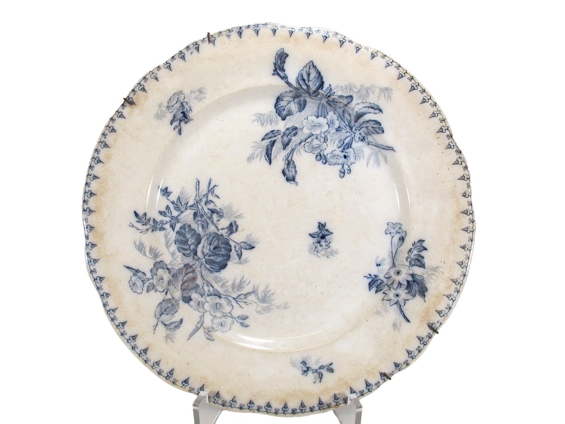 Antique French Sarreguemines Large Porcelain Plate (1 of 6)