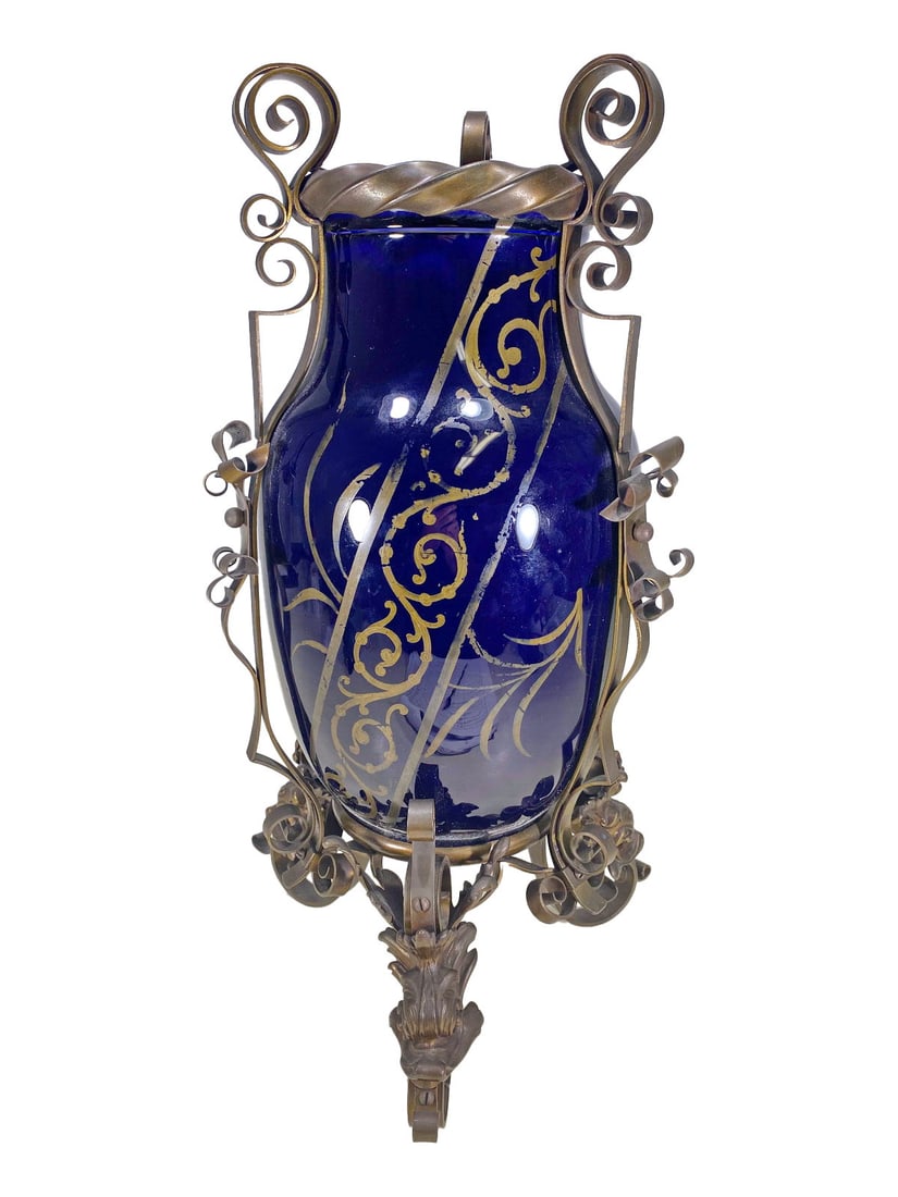 Antique French Bronze & Porcelain Urn: Antique French Bronze & Porcelain Urn. 18 x 9 1/2 x 10 1/2 in.Local Pick up call one day before to make an appointment. TO SHIP THIS ITEM IN USA OR INTERNATIONAL, PLEASE CONTACT THE SHIPPERS : 1) UPS 