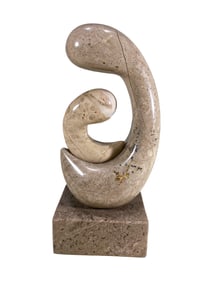 Modern Carved Stone Maternity Sculpture