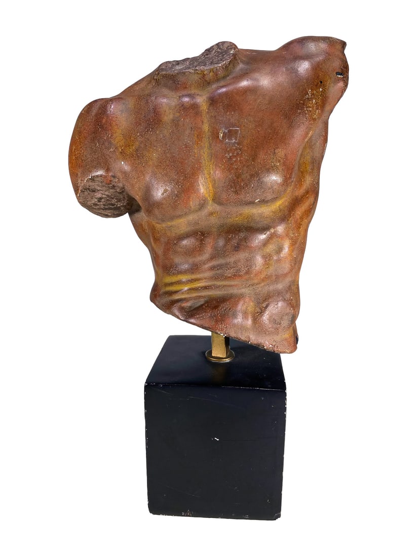 Alva Sergey Patinated Plaster Torso Sculpture (1 of 8)