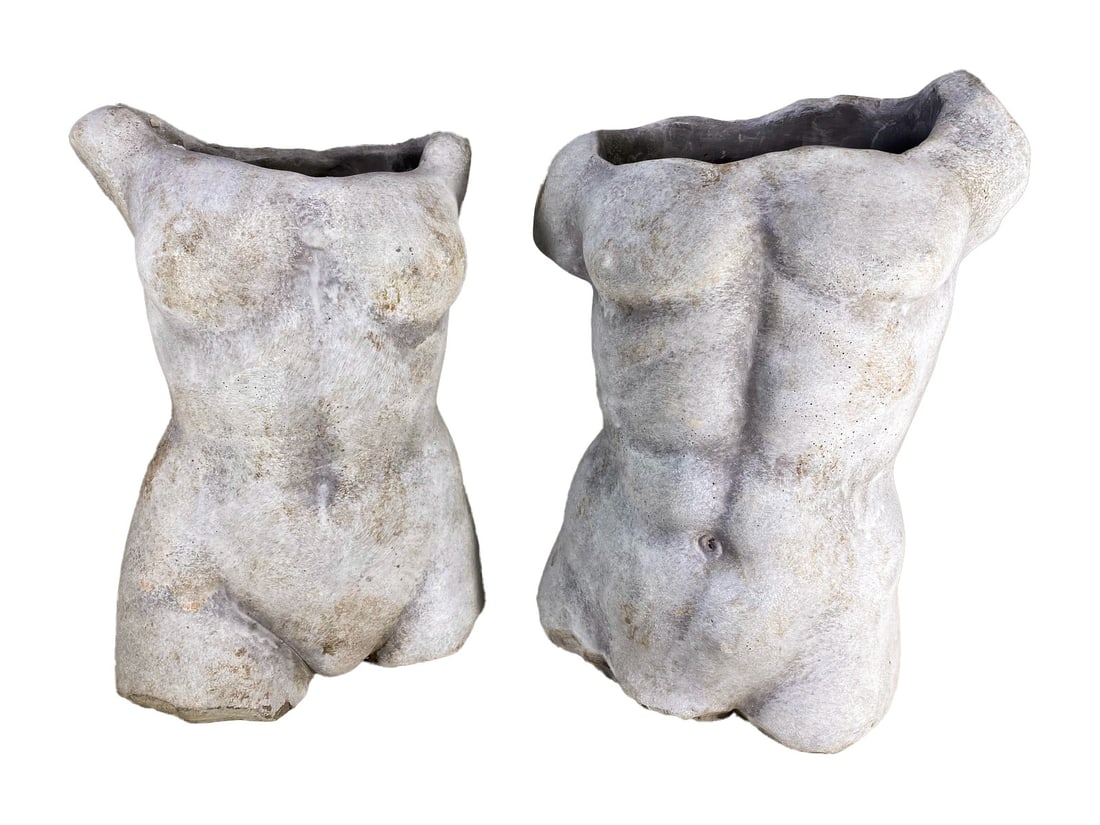 Pair of Carved Stones Torso Sculptures (1 of 5)