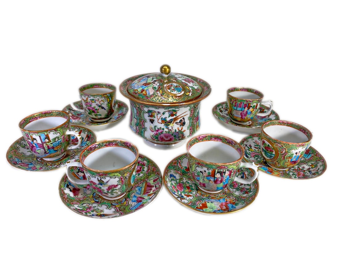 Antique Chinese Famille Rose Porcelain Set (1 of 9)