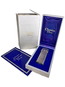 Christian Dior Silvered & Gilt Lighter