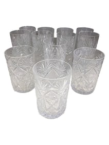 Vintage 12 Clear Lead Crystal Glasses
