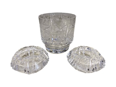Vintage Clear Lead Crystal Bowl & Ashtrays