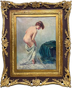 Signed Victor GILBERT Nude Oil on Canvas