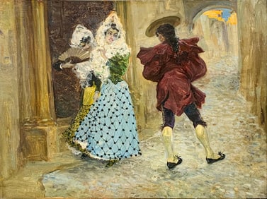 Probably Francisco PRADILLA (1848-1921) Oil on Wood