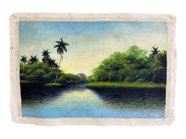 Signed Oil on Canvas Landscape Painting