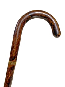 Antique Wood & Gold Cane Walking Stick