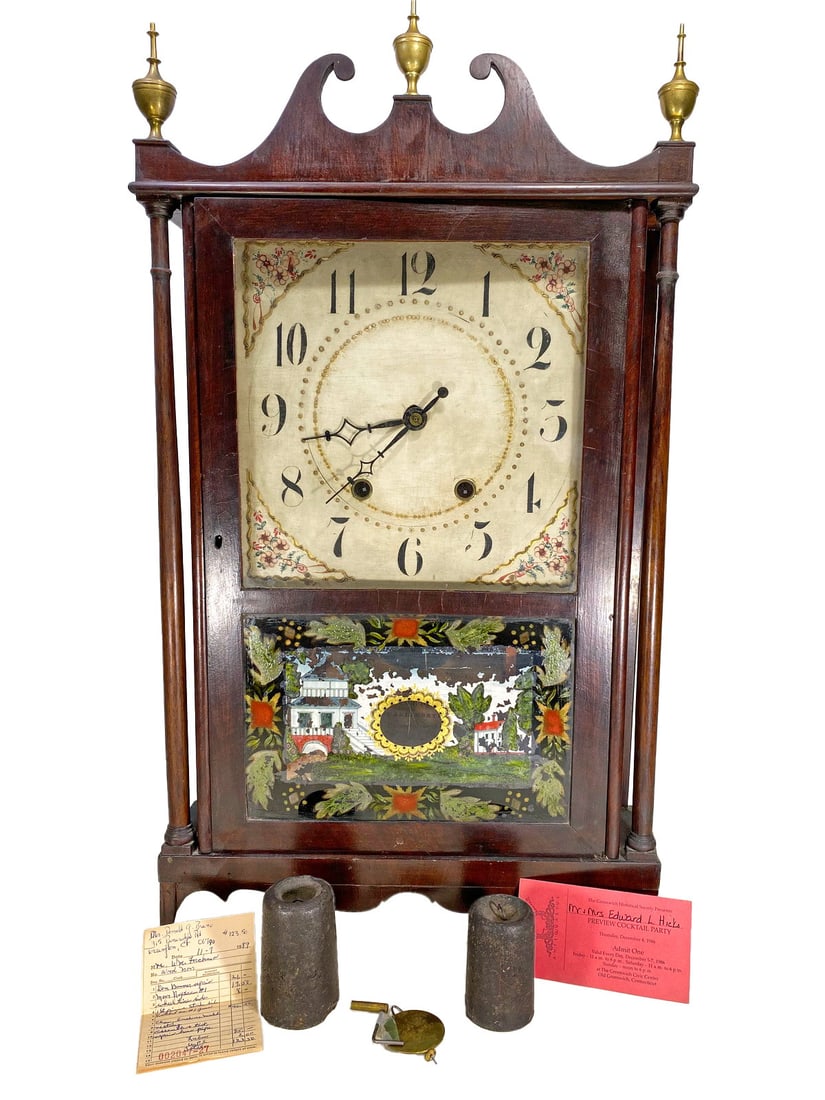1825s Norris North, CT Pillar & Scroll Shelf Clock (1 of 11)