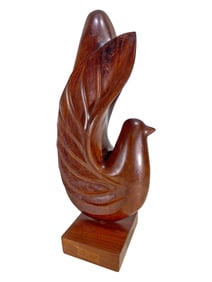 1960s Scandinavian Carved Wood Bird Sculpture