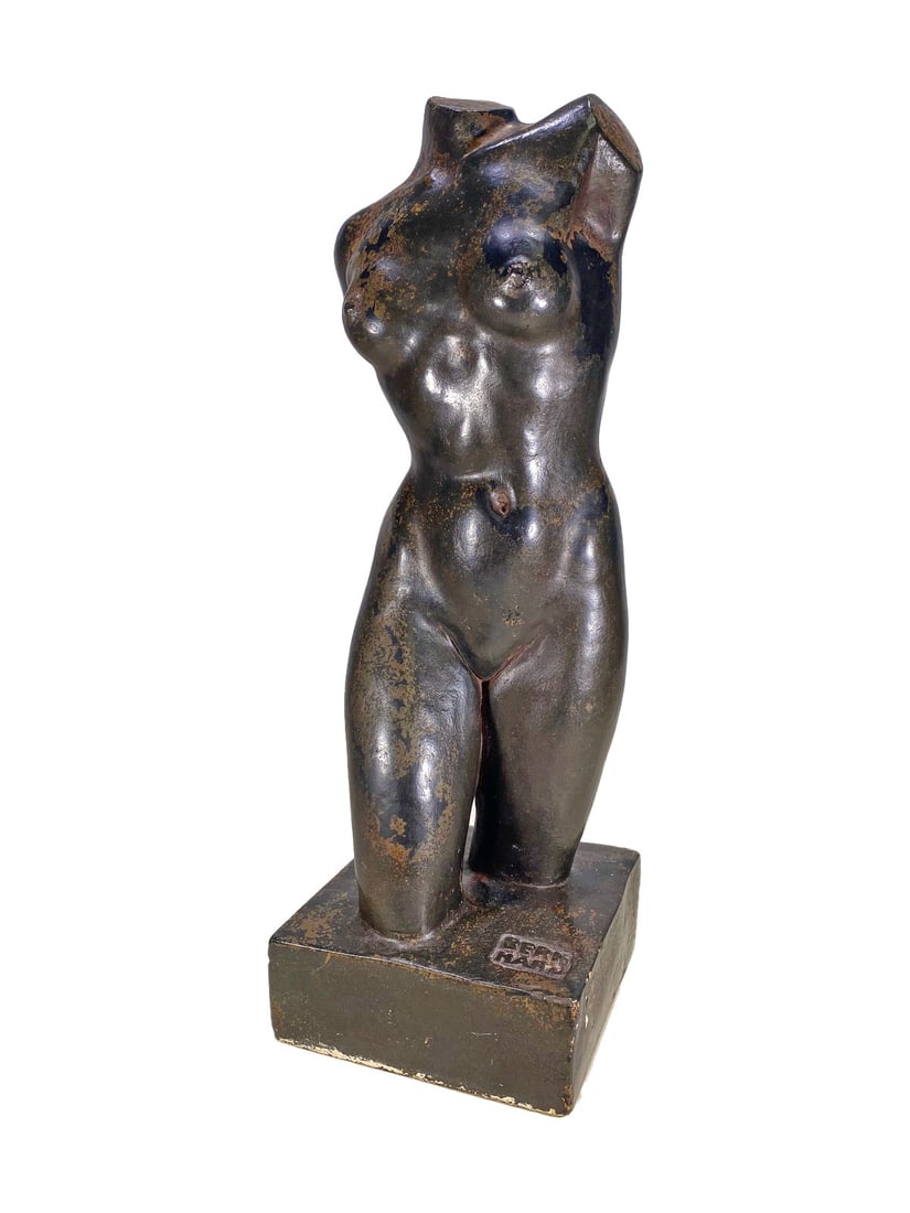 Signed Bernhard Terracotta Torso Sculpture (1 of 5)