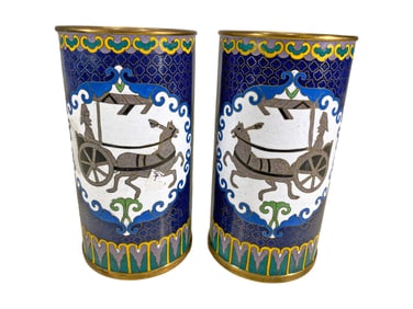 Pair of Chinese Cloisonne Vases
