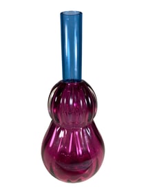 Chatham Glass Co Red & Blue Vase