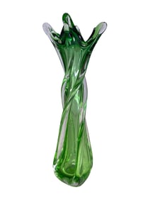 Italian Green Murano Glass Vase