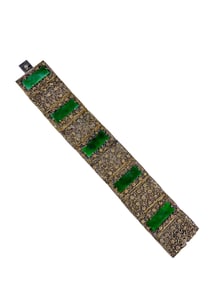 Vintage Silver & Stone Filigree Bracelet
