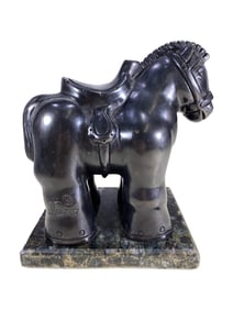 After Fernando Botero Horse Bronze Statue