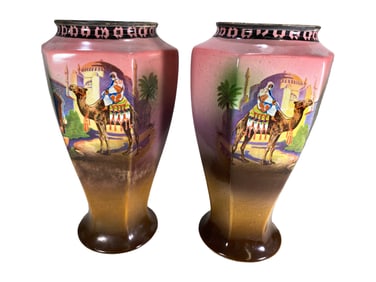 H & K Tunstall, England Pair of Porcelain Vases