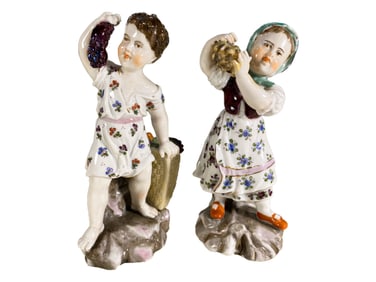 Pair of Volksted, Germany Porcelain Figures