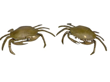 Pair of Crabs Bronze Ashtrays