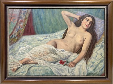 Signed L. Heitmuller Nude Oil on Canvas