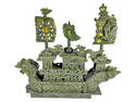 Vintage Chinese Carved Stone Ship Sculpture