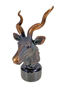 Vintage Copper Clay Antelope Head Statue