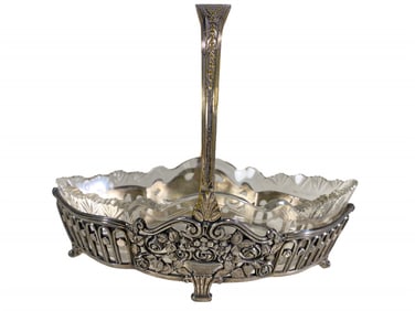 WMF Germany Silverplate & Glass Small Basket