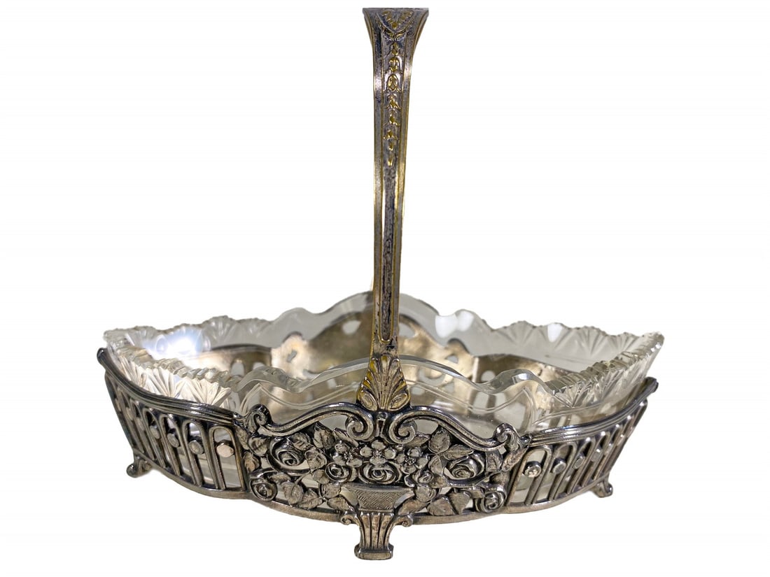 WMF Germany Silverplate & Glass Small Basket (1 of 7)